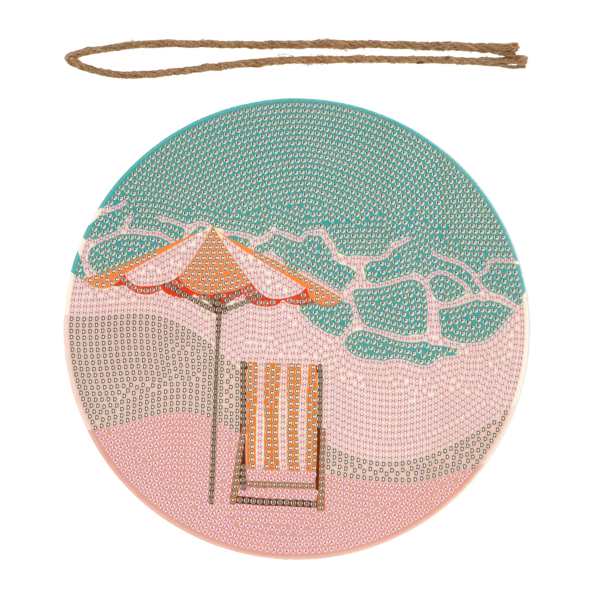 Beach Wood Plaque Diamond Art Kit by Make Market®